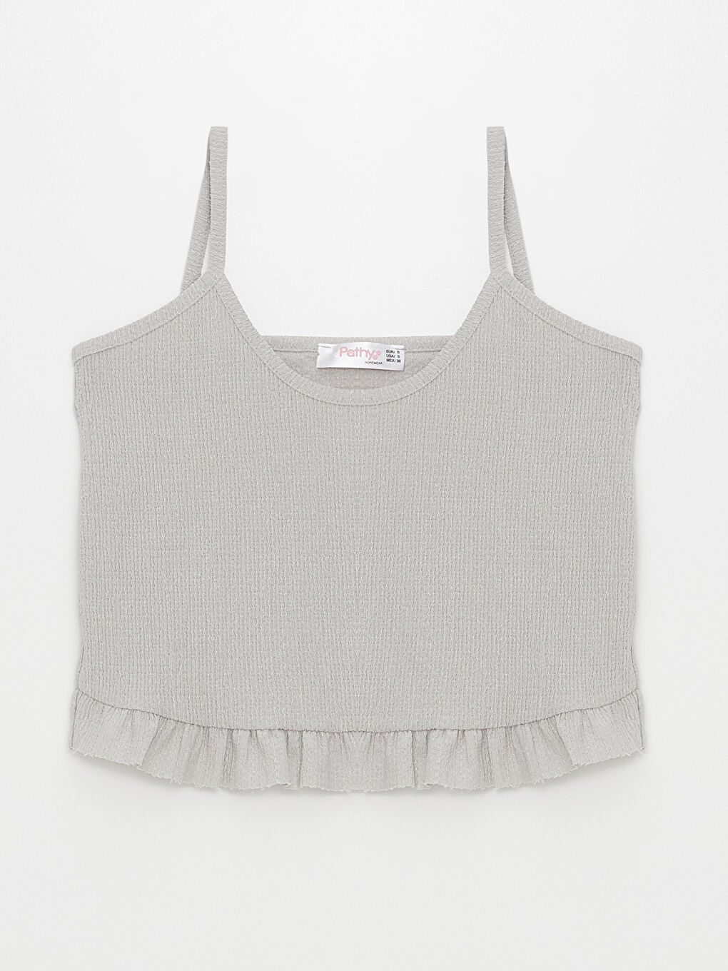 Gri Askılı Kadın Şortlu Pijama Takım-1