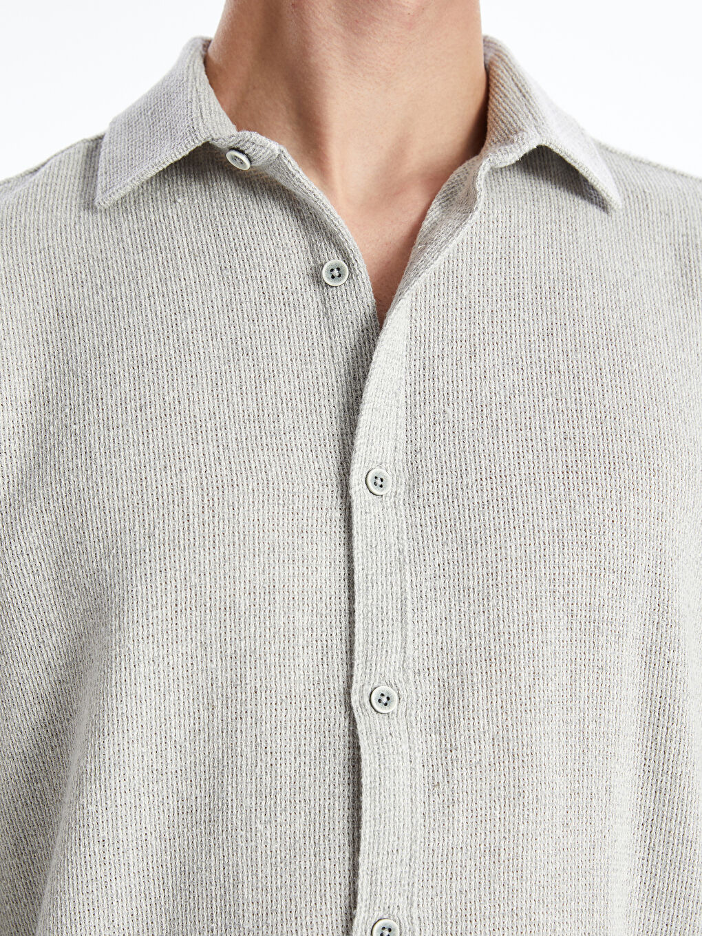 Slim Fit Long Sleeve Dobby Men's Textured Shirt -S4KU61Z8-QDS