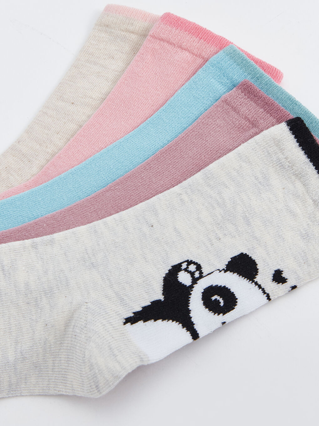 Gri Desenli Kız Çocuk Soket Çorap 5'li-3