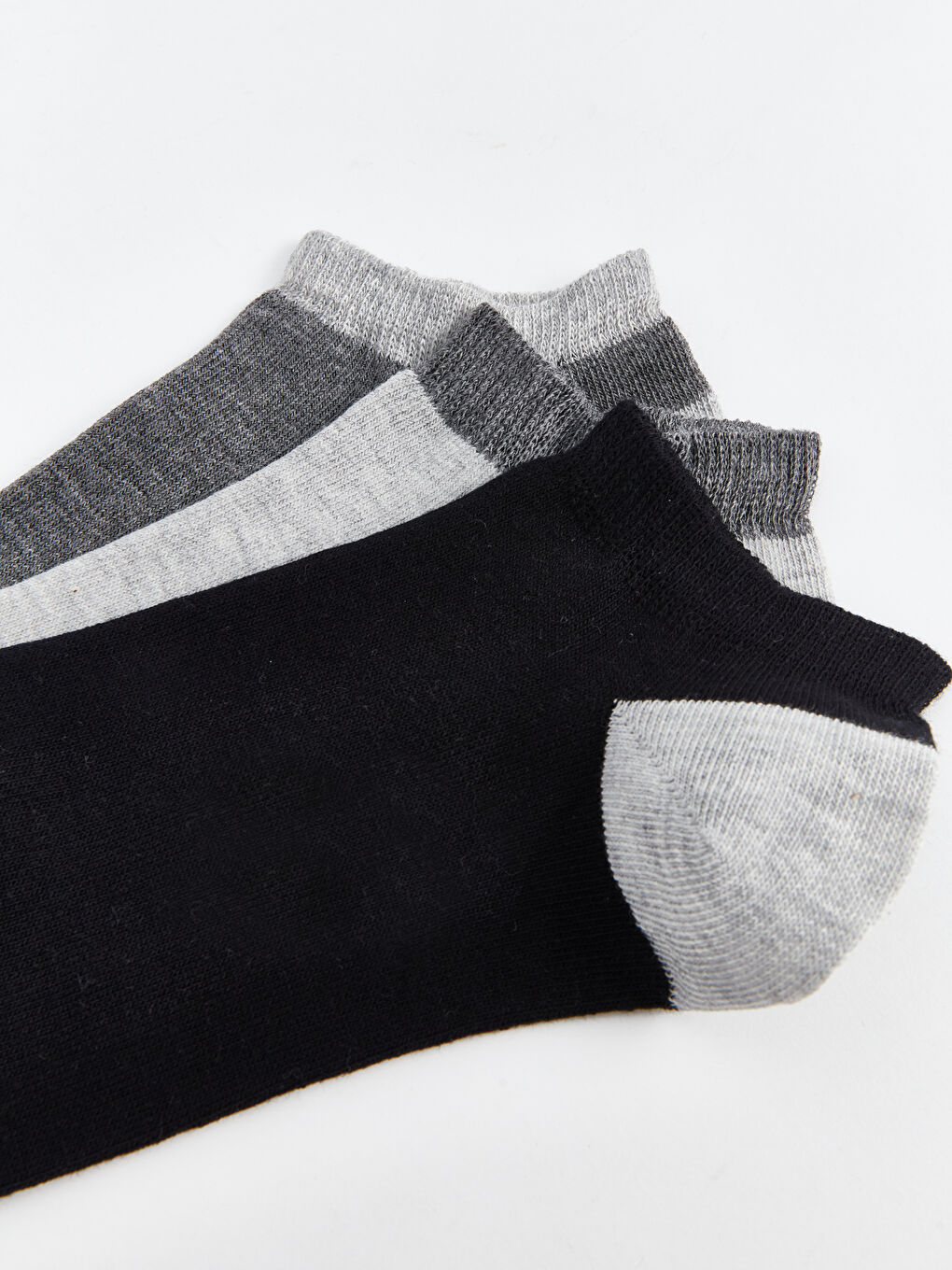 Gri Desenli Erkek Patik Çorap 3'lü-2