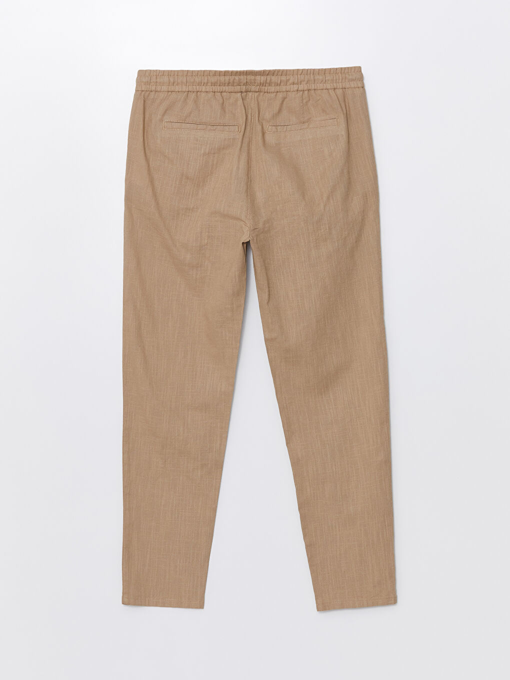 Slim Fit Linen Blend Men's Textured Trousers -S4KV40Z8-YEE