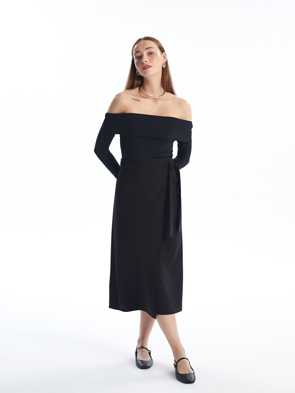 Women's Straight Pencil Skirt with Tie Waist -S4KV48Z8-CVL