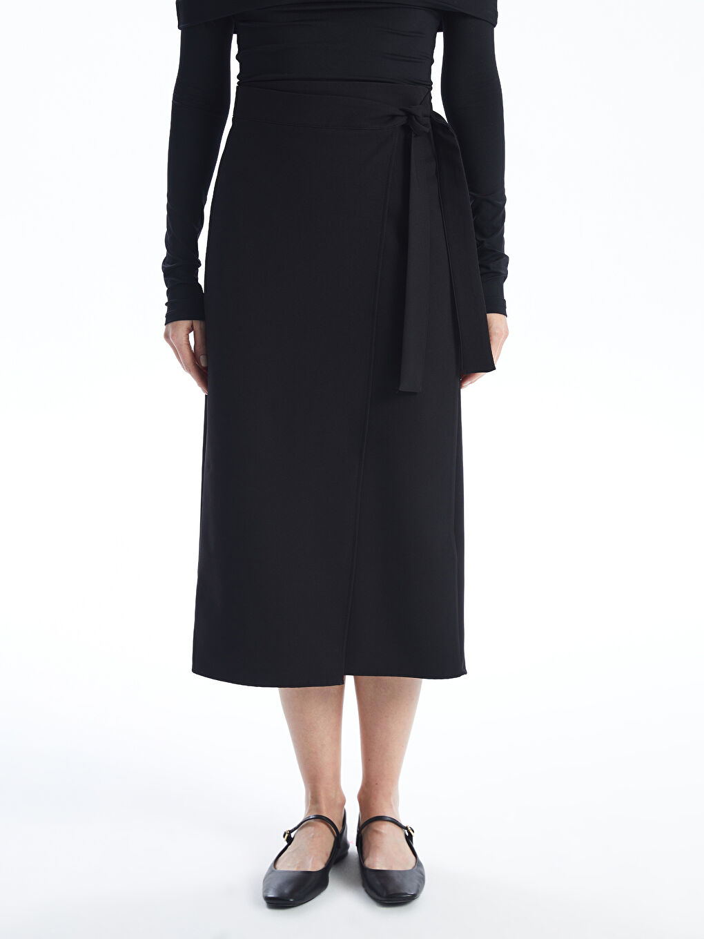 Women's Straight Pencil Skirt with Tie Waist -S4KV48Z8-CVL
