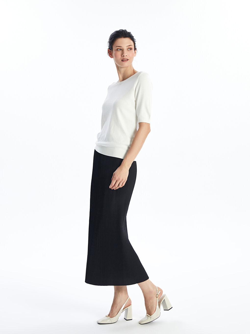 Women's Elastic Waist Straight Pencil Skirt -S4KV51Z8-CVL