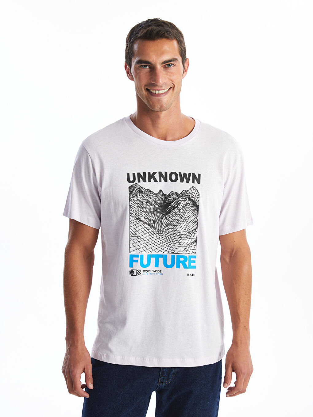 Crew Neck Short Sleeve Printed Combed Cotton Men's T-shirt -S4KV52Z8-FZ6