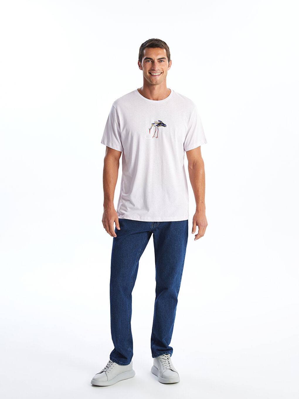 تي شيرت رجال كم قصير كول مدور مطبوع قطن ممشط-1