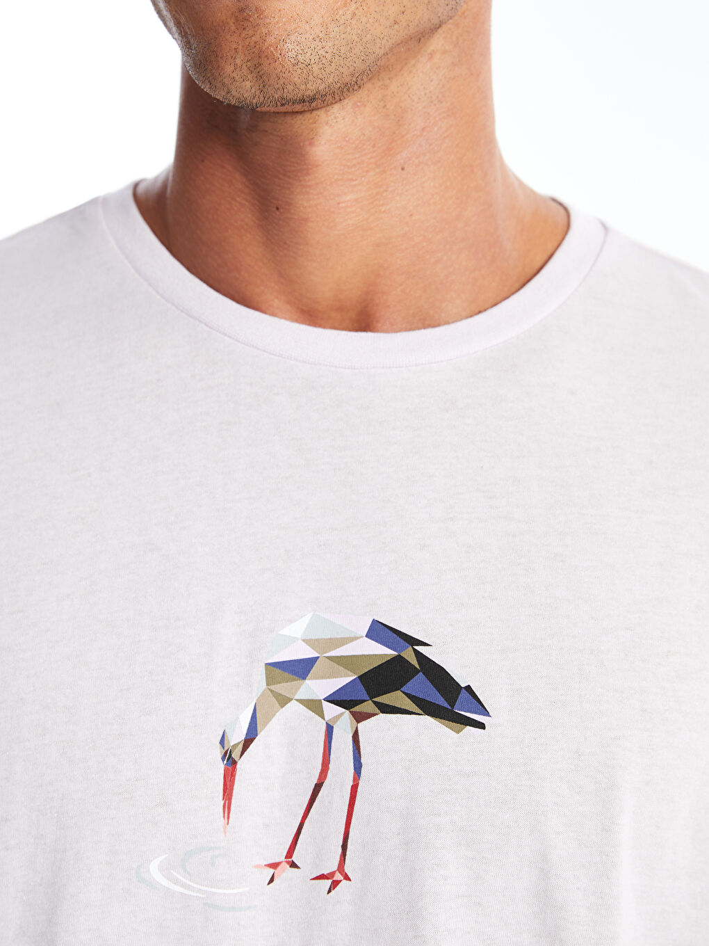 تي شيرت رجال كم قصير كول مدور مطبوع قطن ممشط-2