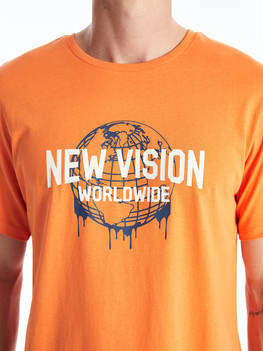 Crew Neck Short Sleeve Printed Combed Cotton Men's T-shirt -S4KV67Z8-GND