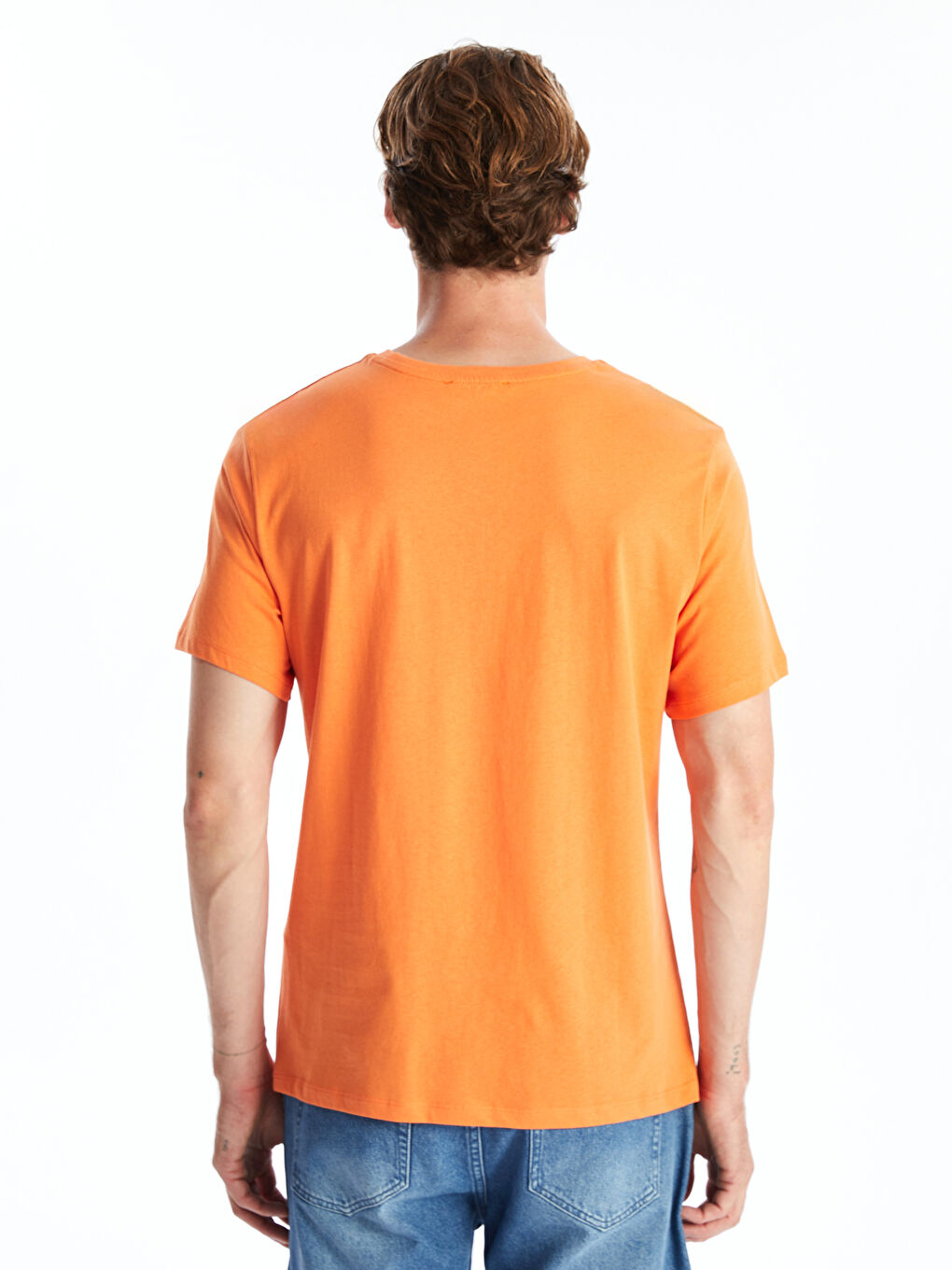Crew Neck Short Sleeve Printed Combed Cotton Men's T-shirt -S4KV67Z8-GND