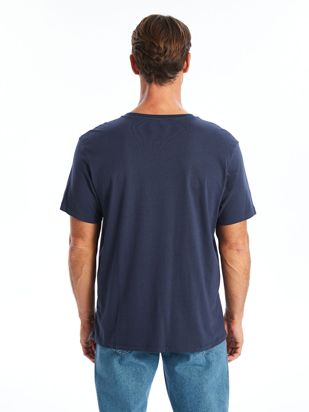 Crew Neck Short Sleeve Printed Combed Cotton Men's T-shirt-3