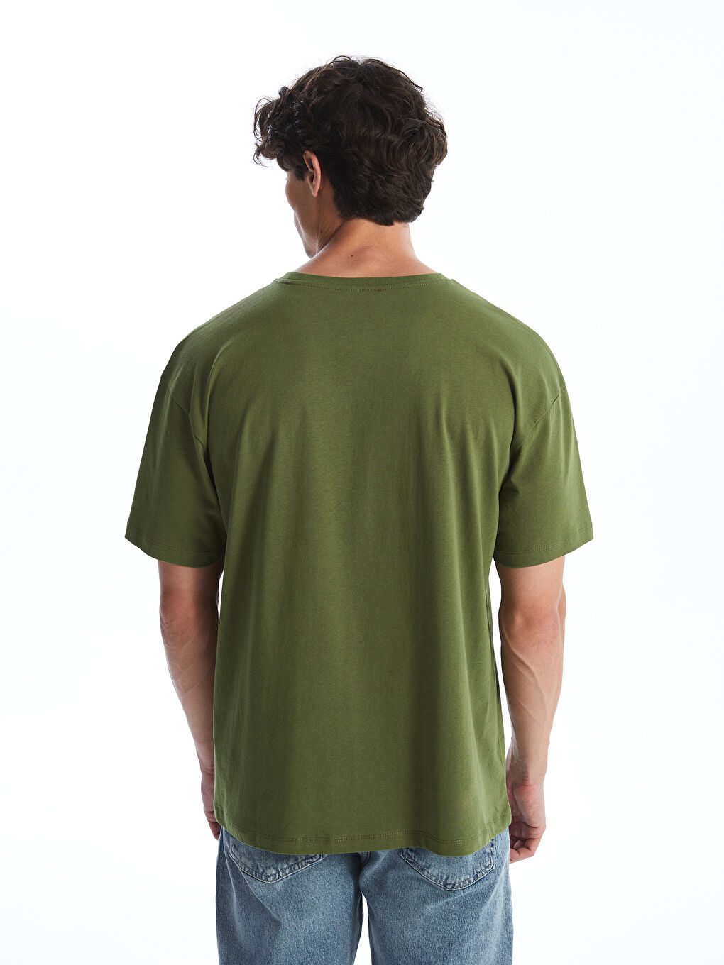 Crew Neck Short Sleeve Printed Combed Cotton Men's T-shirt -S4KV72Z8-R1F