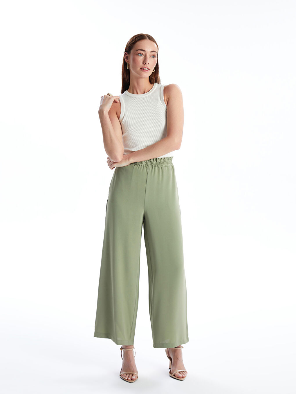 Carrot Cut Women Pants With Elastic Waist -S4KY47Z8-GUY