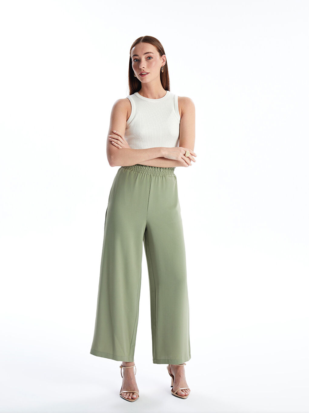 Carrot Cut Women Pants With Elastic Waist -S4KY47Z8-GUY