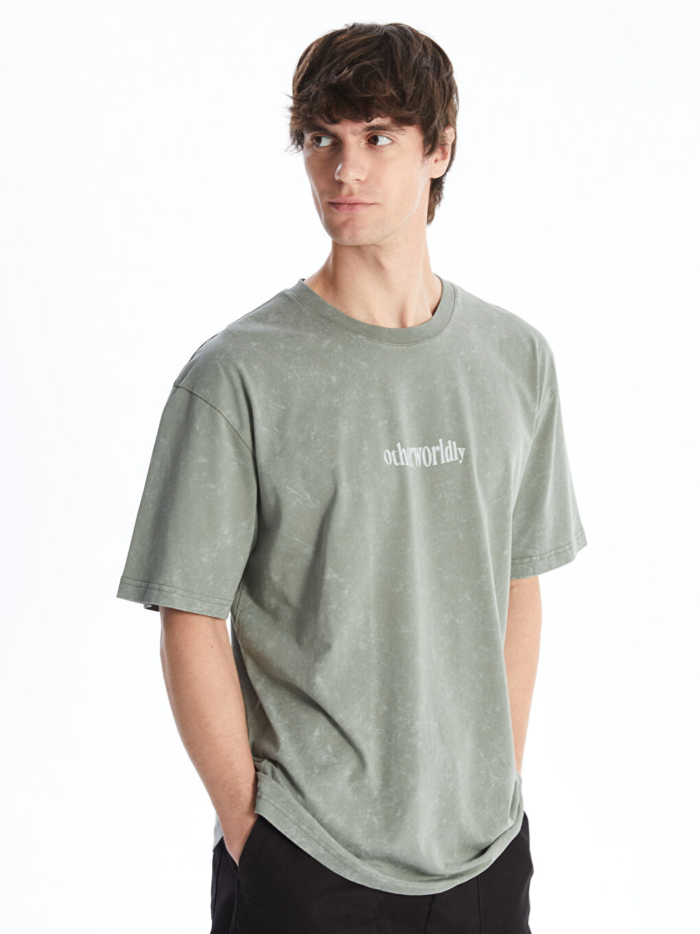 Crew Neck Short Sleeve Printed Combed Cotton Men's T-shirt -S4KY61Z8-S8V