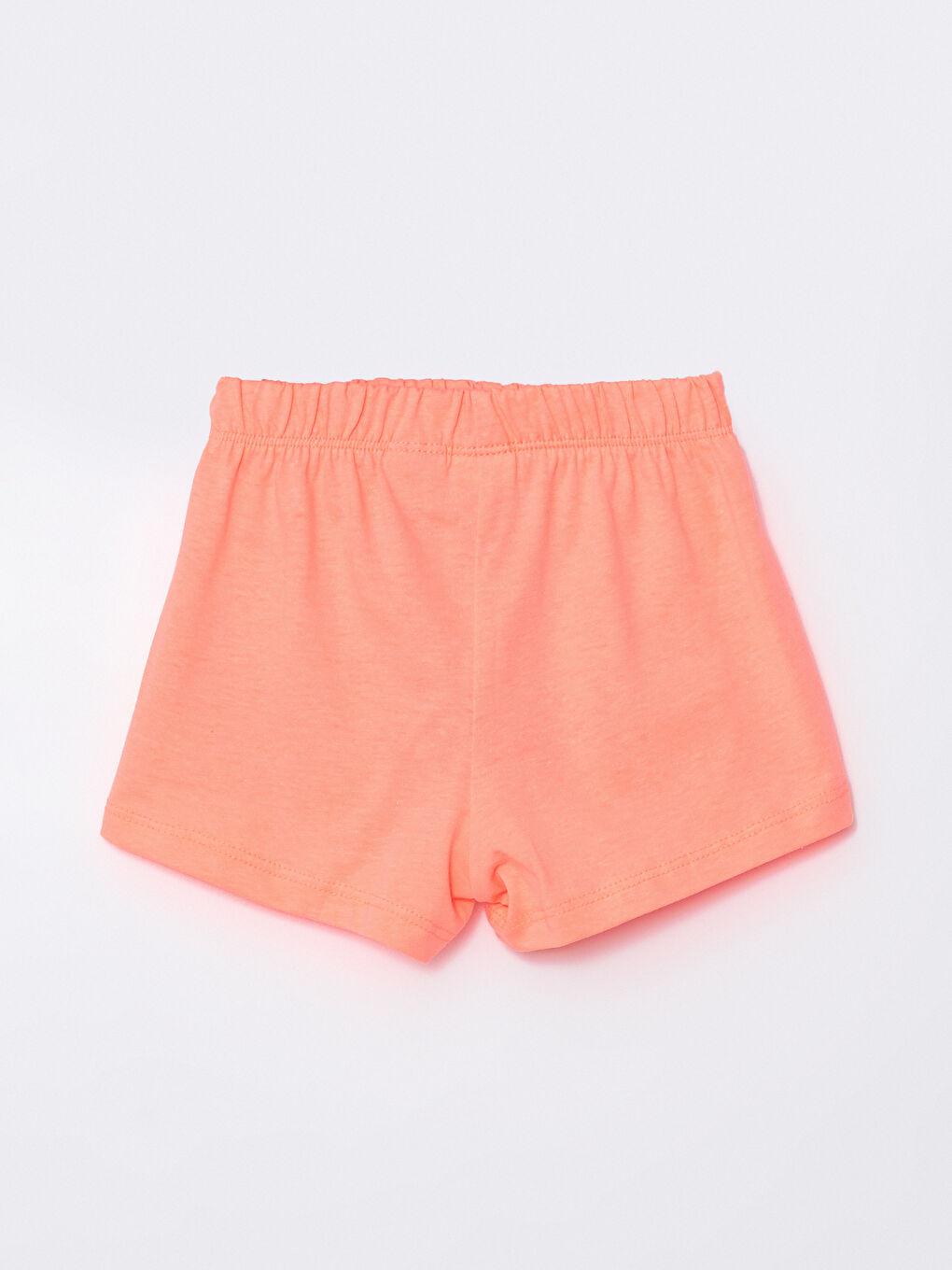 Turuncu Beli Lastikli Minnie Mouse Baskılı Kız Çocuk Şort-1