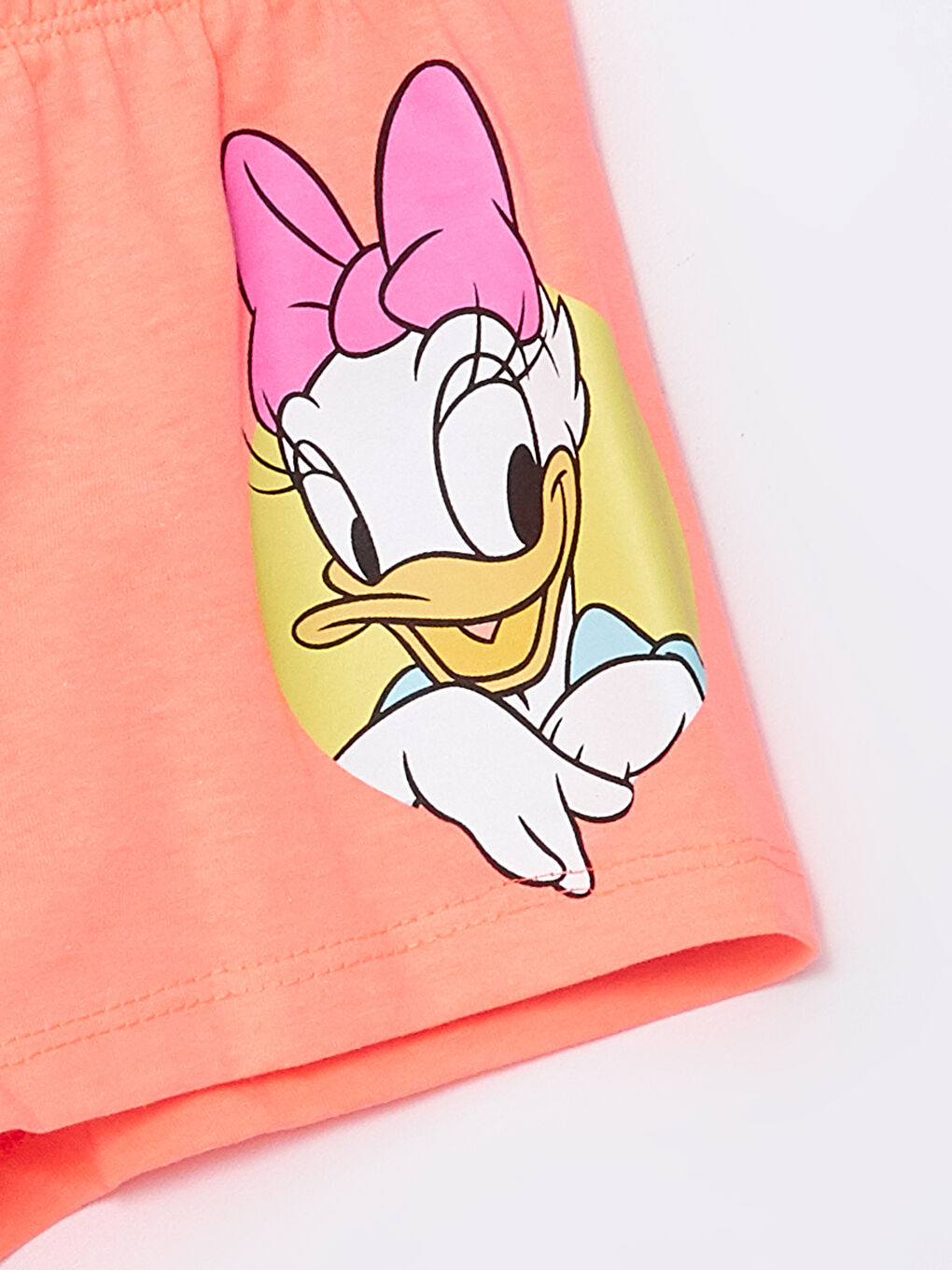 Turuncu Beli Lastikli Minnie Mouse Baskılı Kız Çocuk Şort-2