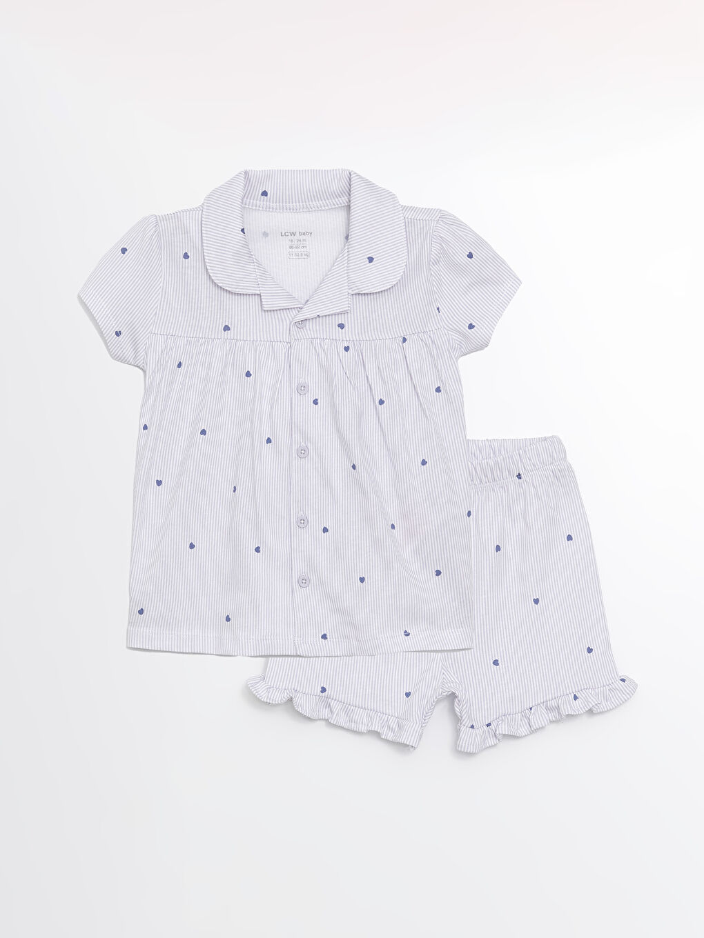 Polo Neck Baby Girl Shorts Pajama Set -S4KY96Z1-LRA