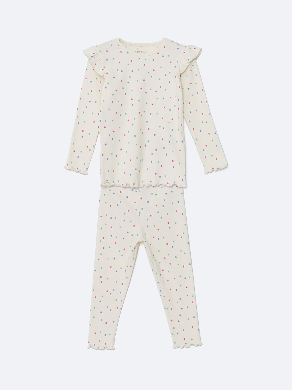 Crew Neck Printed Baby Girl Pajamas Set -S4L001Z1-LRA