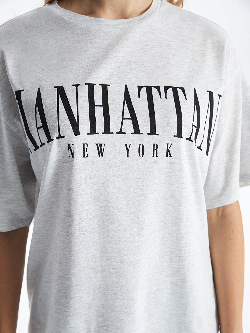Crew Neck Printed Short Sleeve Oversized T-Shirt -S4L003Z8-YGG