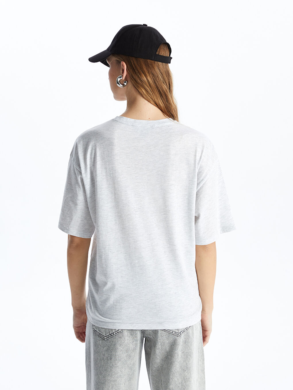 Crew Neck Printed Short Sleeve Oversized T-Shirt -S4L003Z8-YGG
