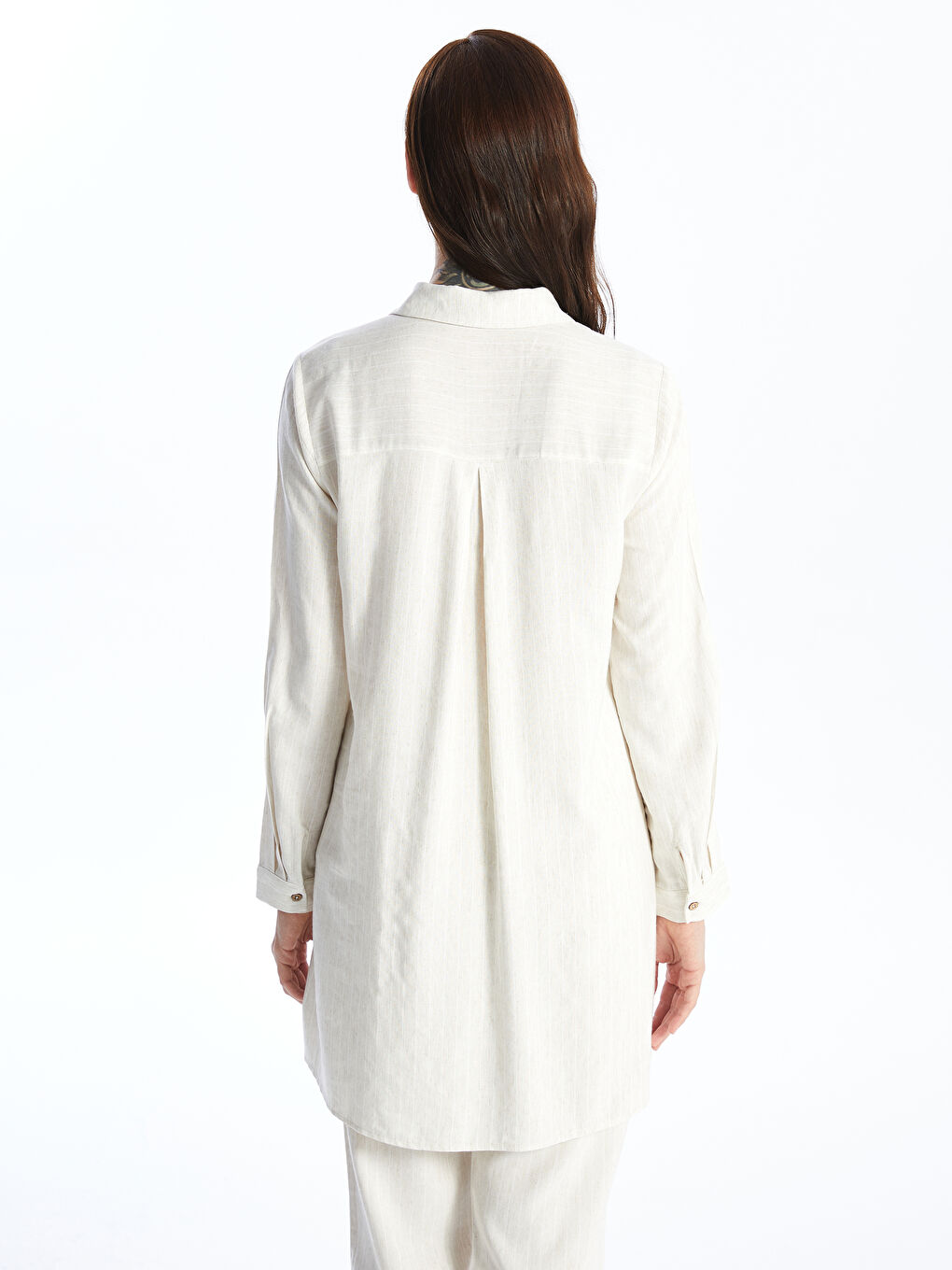 Linen Blend Women's Shirt Dress -S4L007Z8-LE8