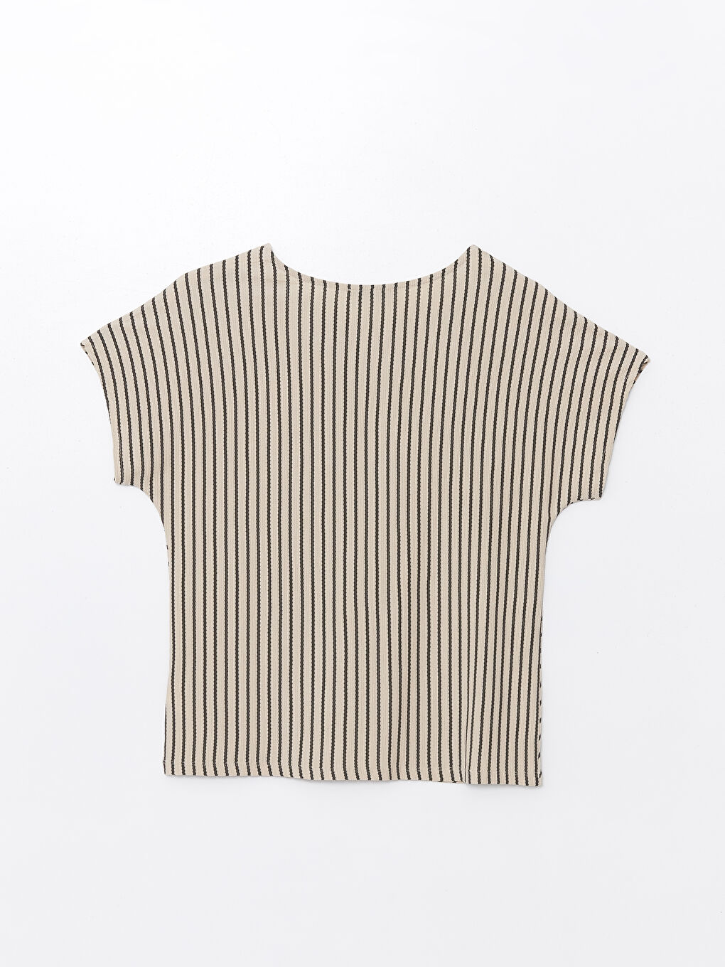 Crew Neck Striped Short Sleeve Women's T-Shirt -S4L014Z8-ELZ