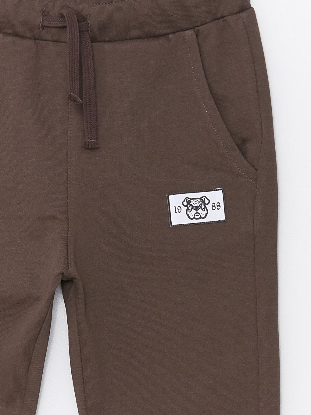Kahverengi Beli Lastikli Erkek Çocuk Jogger Eşofman Altı-1