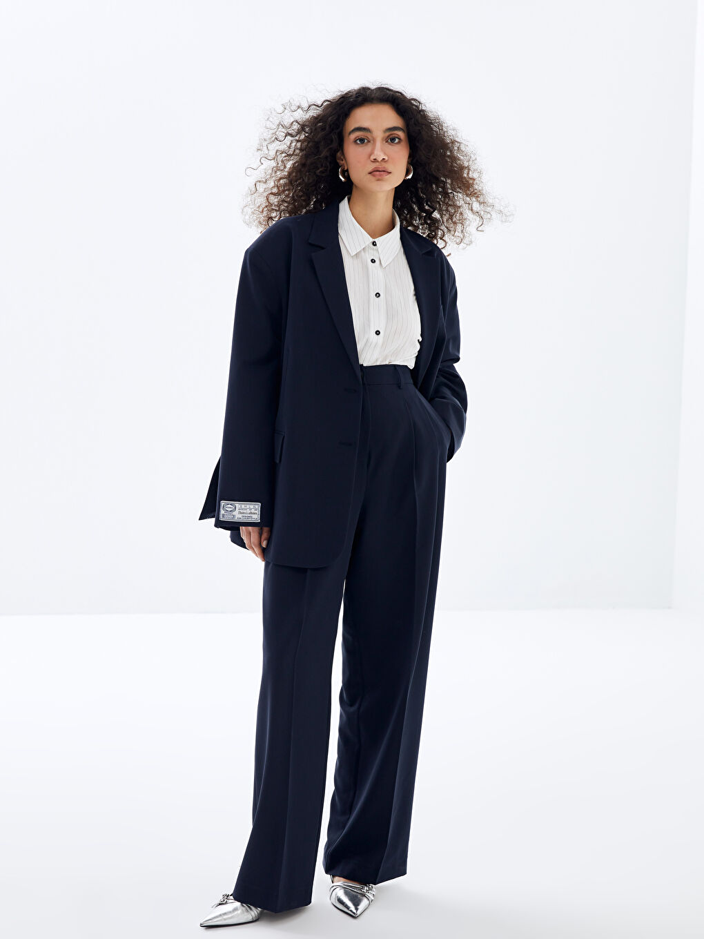Women Comfortable Fit Straight Palazzo Trousers -S4L054Z8-YGH
