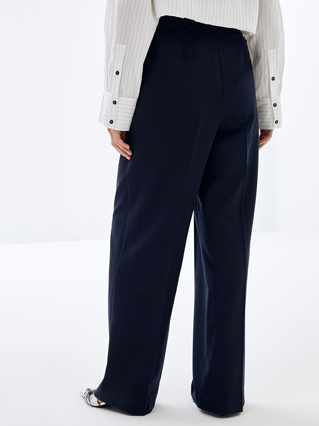 Women Comfortable Fit Straight Palazzo Trousers -S4L054Z8-YGH