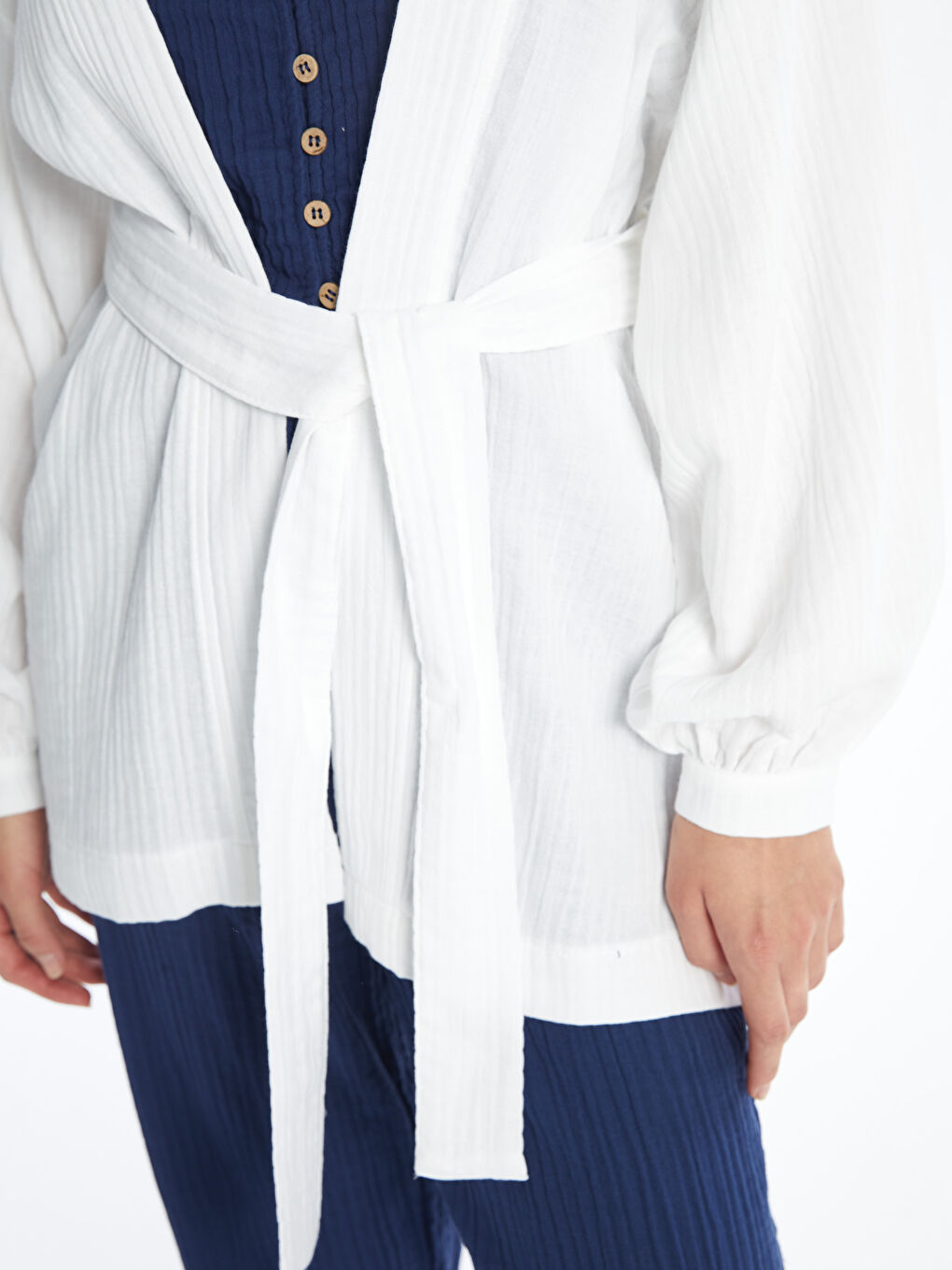 Shawl Collar Plain Long Sleeve Oversize Women's Kimono -S4L072Z8-FFB