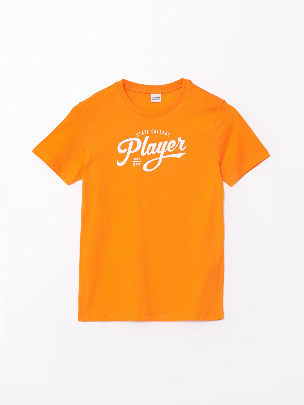 Turuncu Bisiklet Yaka Baskılı Kısa Kollu Erkek Çocuk Tişört-2