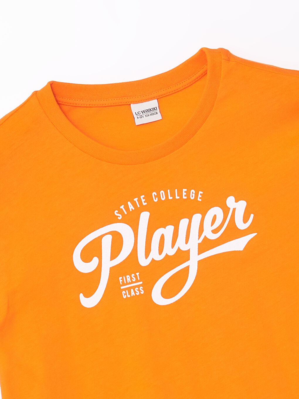 Turuncu Bisiklet Yaka Baskılı Kısa Kollu Erkek Çocuk Tişört-3