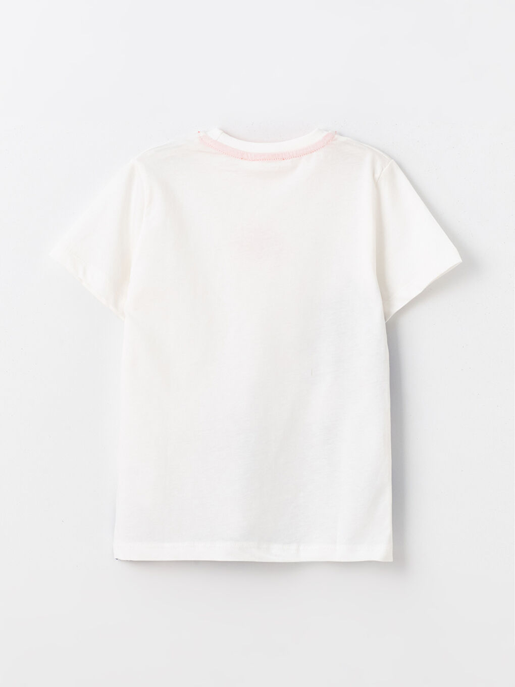 Beyaz Bisiklet Yaka Erkek Çocuk Tişört-3