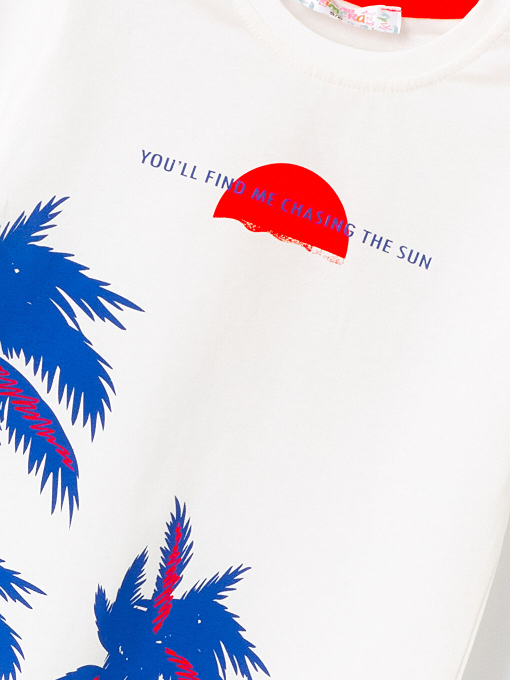 Beyaz Bisiklet Yaka Erkek Çocuk Tişört-4