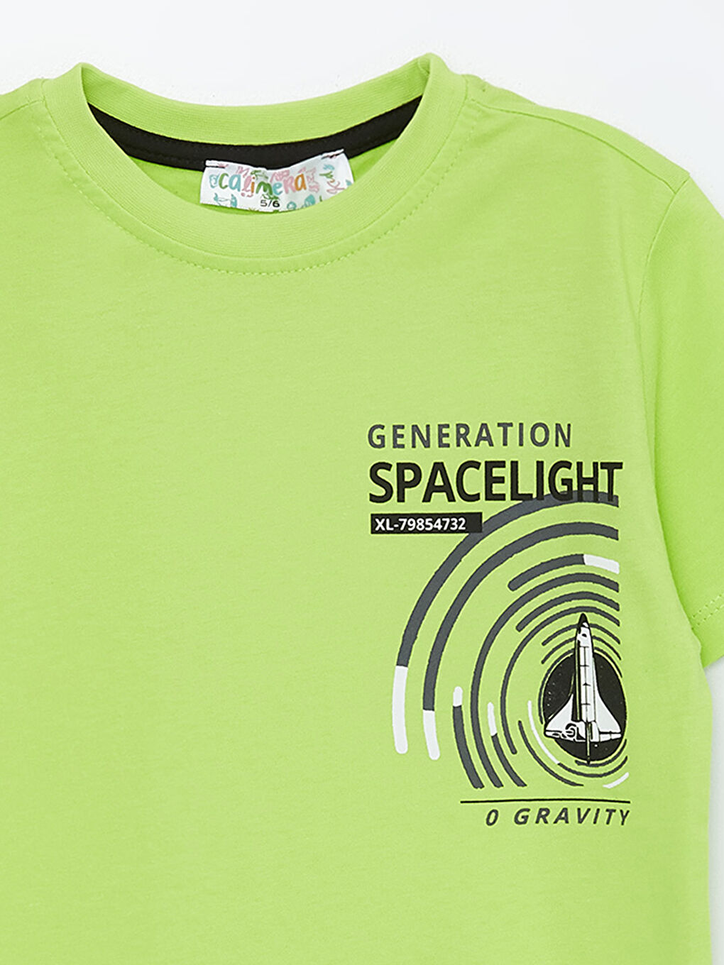 Yeşil Bisiklet Yaka Baskılı Erkek Çocuk Tişört-2