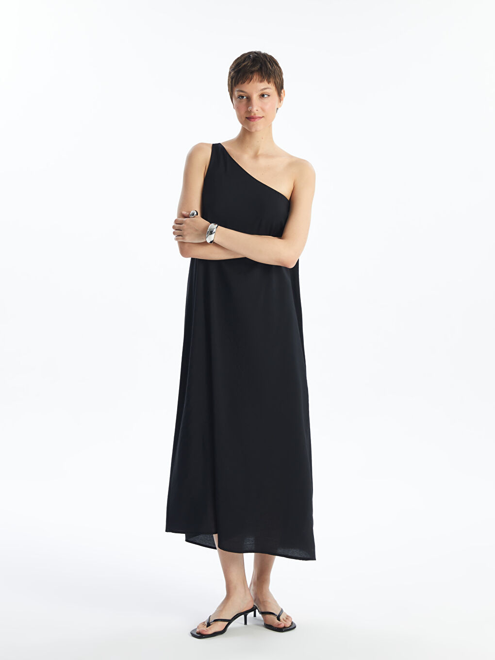 One Shoulder Women's Dress -S4L111Z8-CVL