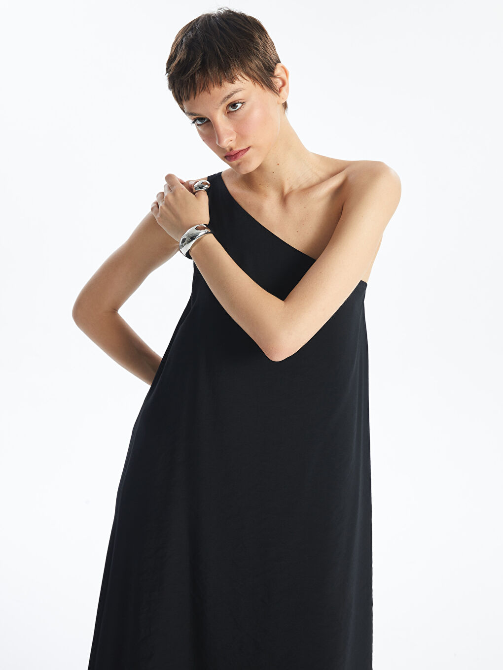 One Shoulder Women's Dress -S4L111Z8-CVL