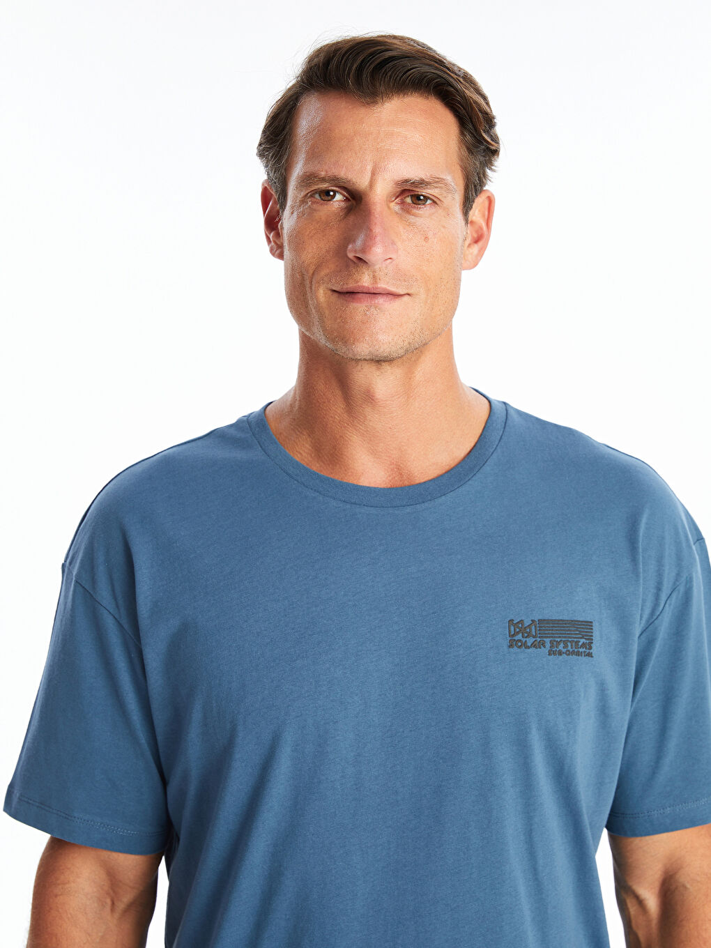 Crew Neck Short Sleeve Printed Combed Cotton Men's T-shirt -S4L126Z8-H6Q