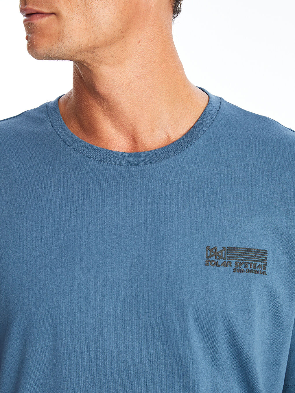 Crew Neck Short Sleeve Printed Combed Cotton Men's T-shirt -S4L126Z8-H6Q