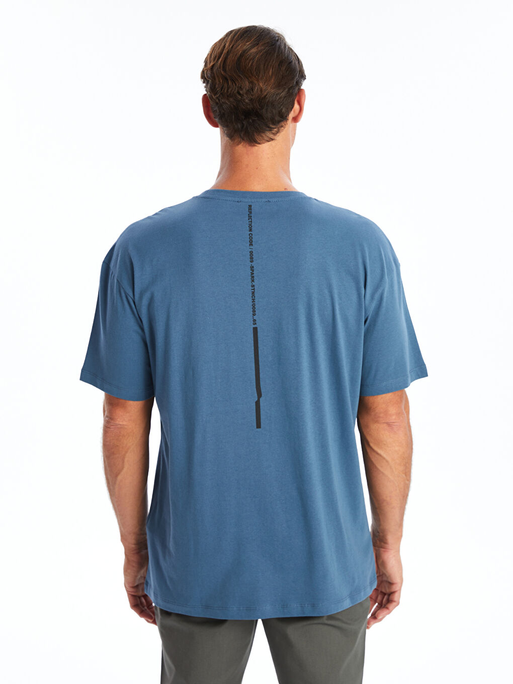 Crew Neck Short Sleeve Printed Combed Cotton Men's T-shirt -S4L126Z8-H6Q