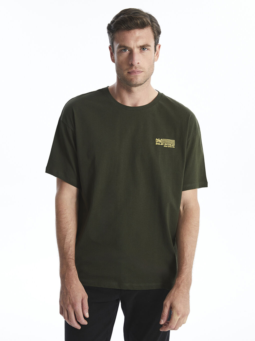 Crew Neck Short Sleeve Printed Combed Cotton Men's T-shirt -S4L126Z8-HDH