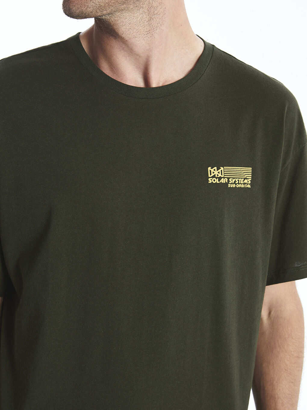 Crew Neck Short Sleeve Printed Combed Cotton Men's T-shirt -S4L126Z8-HDH