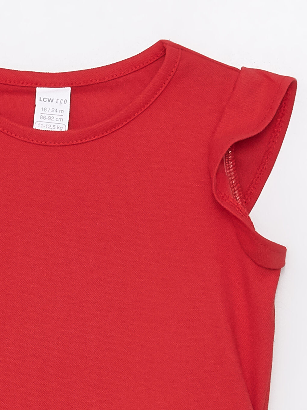 Kırmızı Bisiklet Yaka Basic Kısa Kollu Kız Bebek Tişört-2