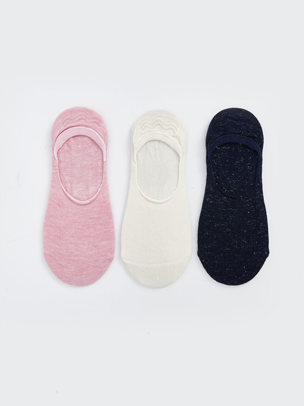 Mavi Kadın Düz Babet Çorap 3'lü