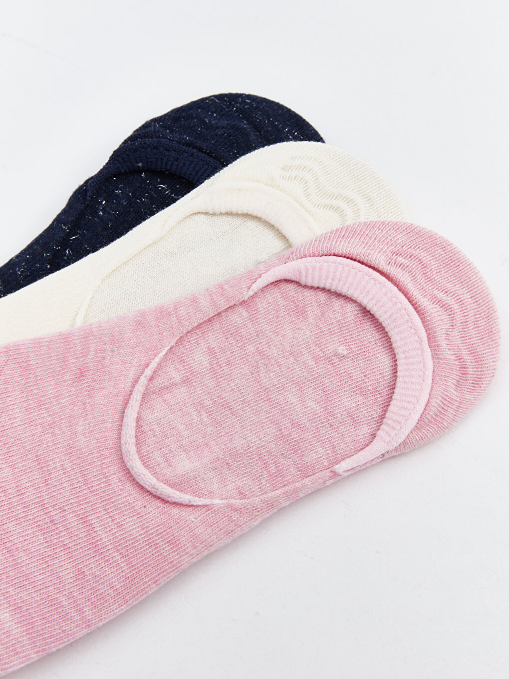 Mavi Kadın Düz Babet Çorap 3'lü-2