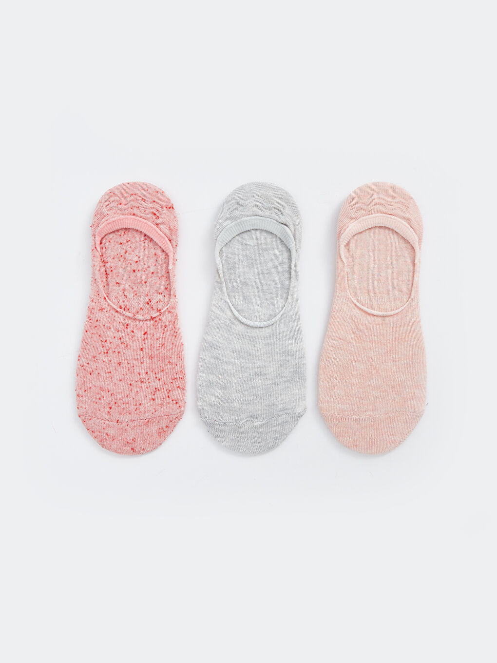 Pembe Kadın Düz Babet Çorap 3'lü