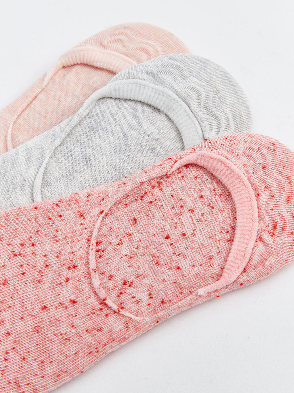 Pembe Kadın Düz Babet Çorap 3'lü-2