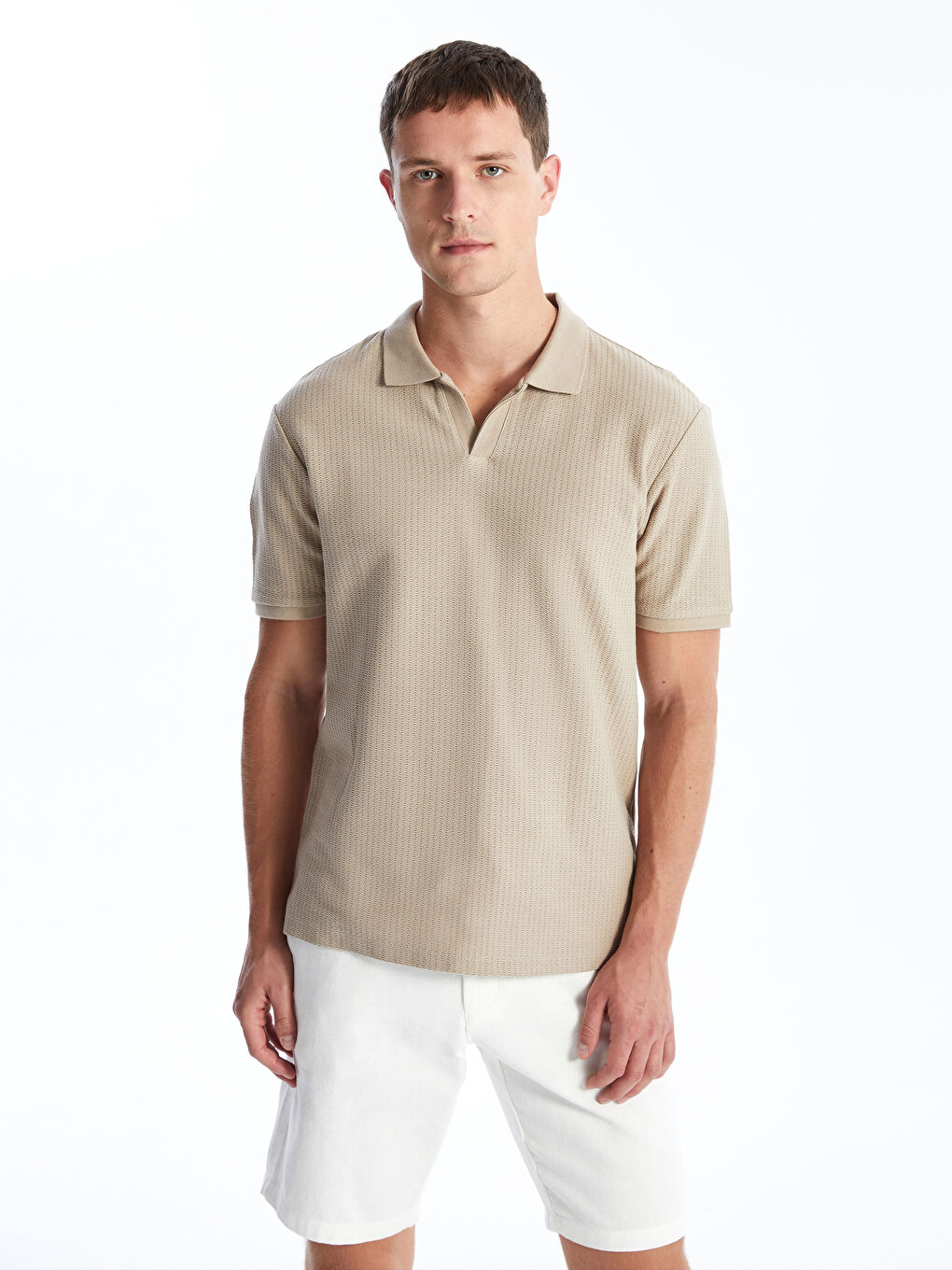 Polo Neck Short Sleeve Men's T-Shirt -S4L174Z8-G8L