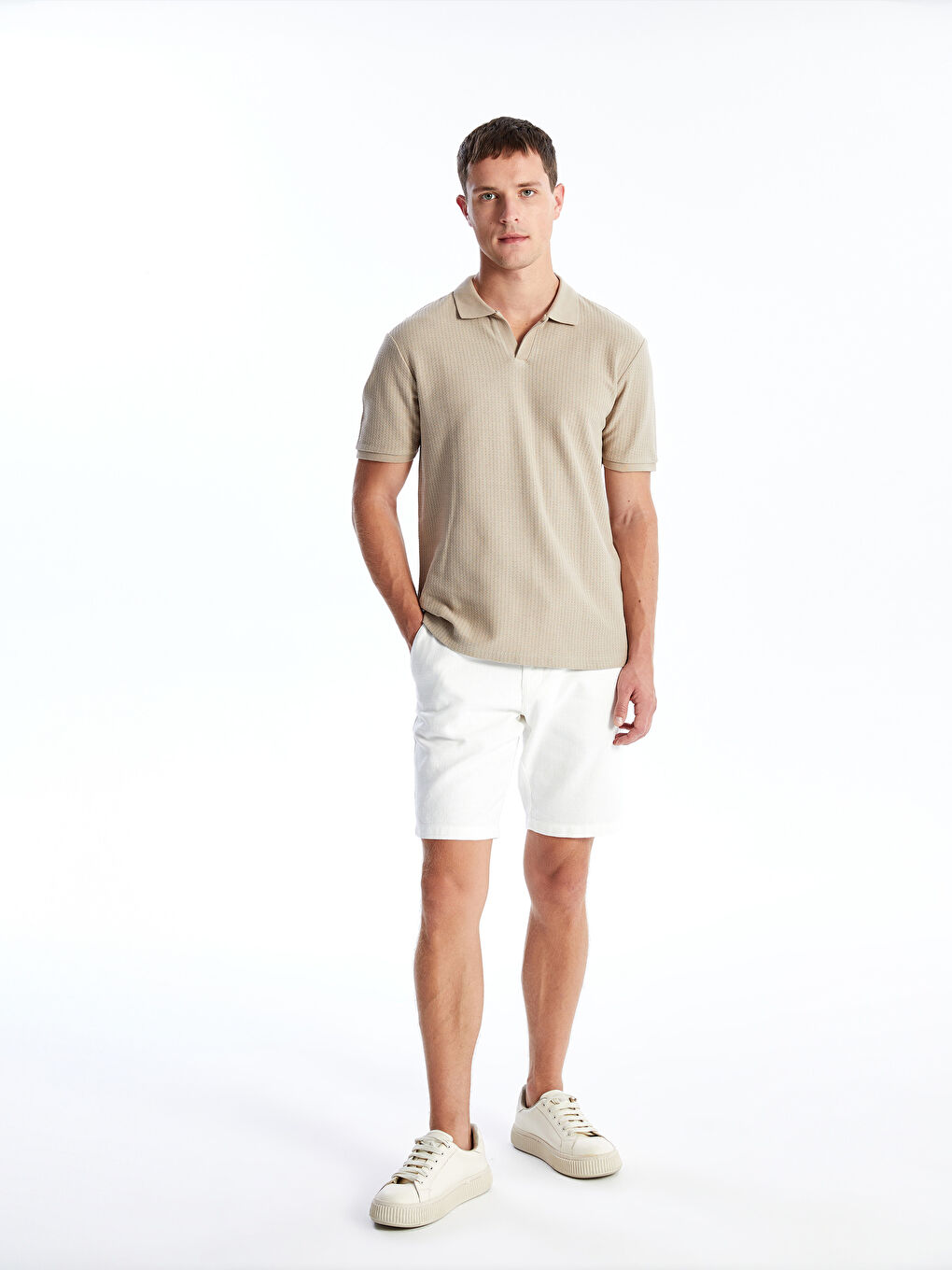 Polo Neck Short Sleeve Men's T-Shirt -S4L174Z8-G8L