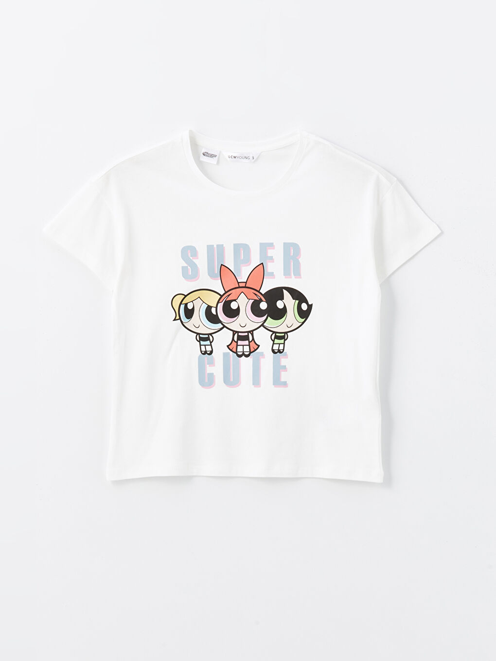 LCW Young Açık Mavi Baskılı Bisiklet Yaka Powerpuff Girls Baskılı Kısa Kollu Kadın Pijama Takımı - 6